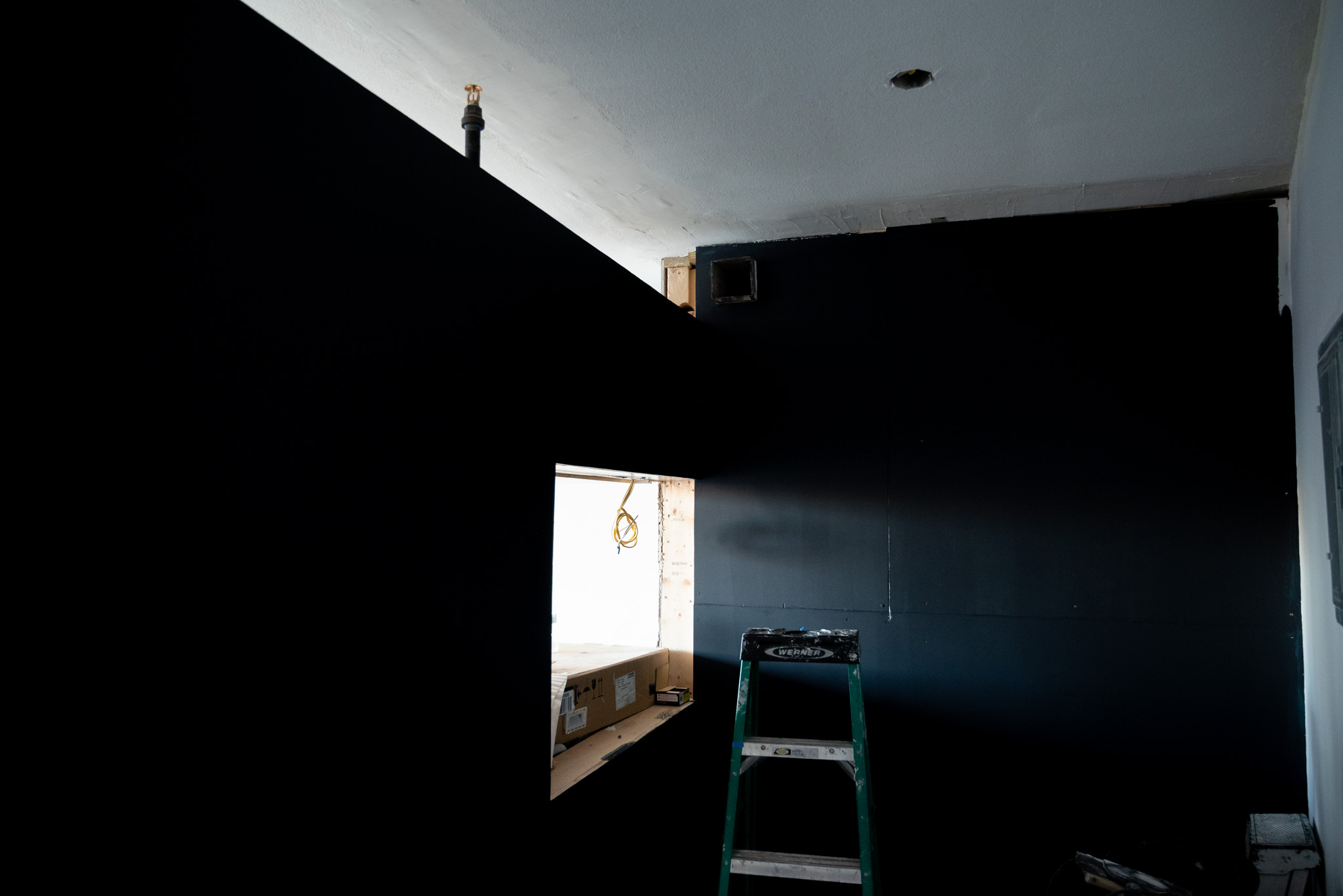 Plywood painted black